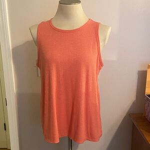 Old Navy Coral LUXE Ribbed Tank Top